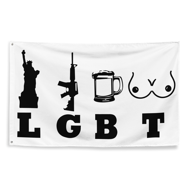 LGBT Flag -White/Black