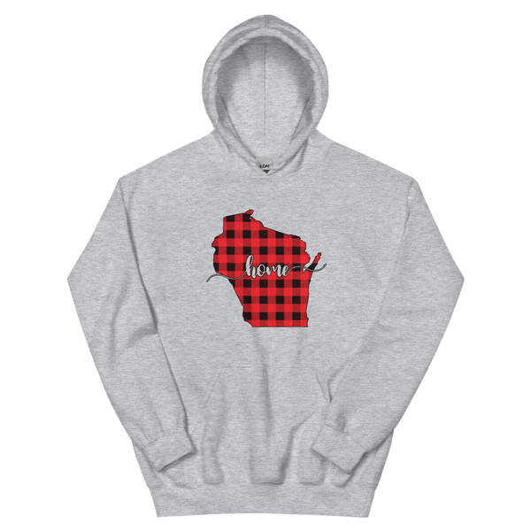 Wisconsin Home Plaid Hoodie